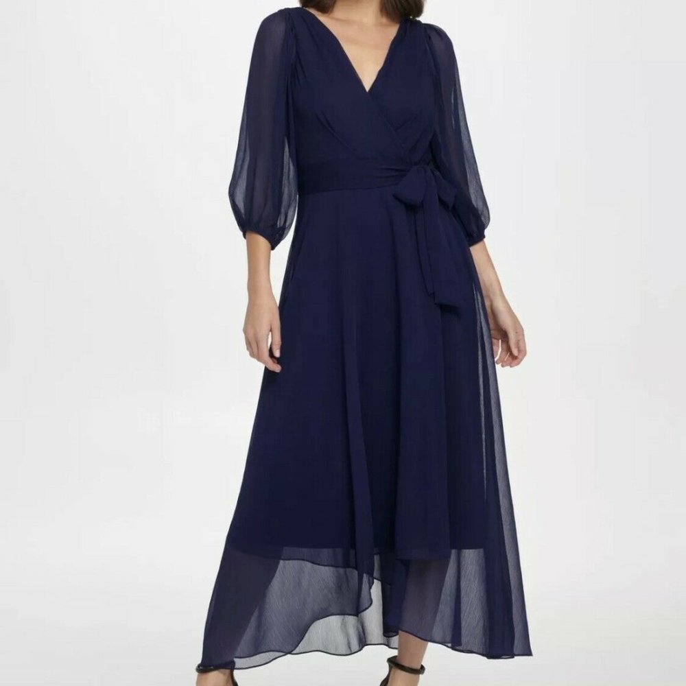 DKNY Beautiful Blue faux wrap dress. NWT